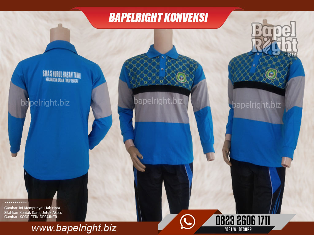 Desain Kaos Olahraga Guru Kombinasi Batik